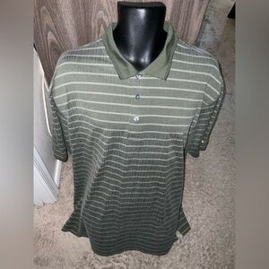 Men’s used Grand Slam green striped polo golf shirt size 2XL XXL